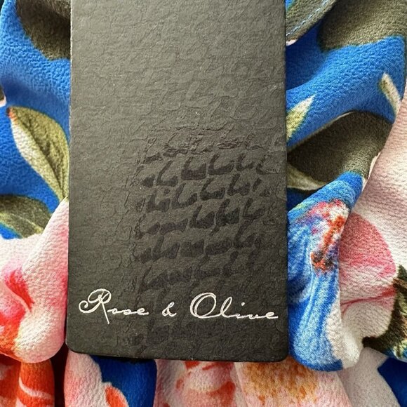 Rose & Olive Off-The-Shoulder Pink Floral Dress SZ L NWT Boho Romantic Resort - Picture 6 of 6